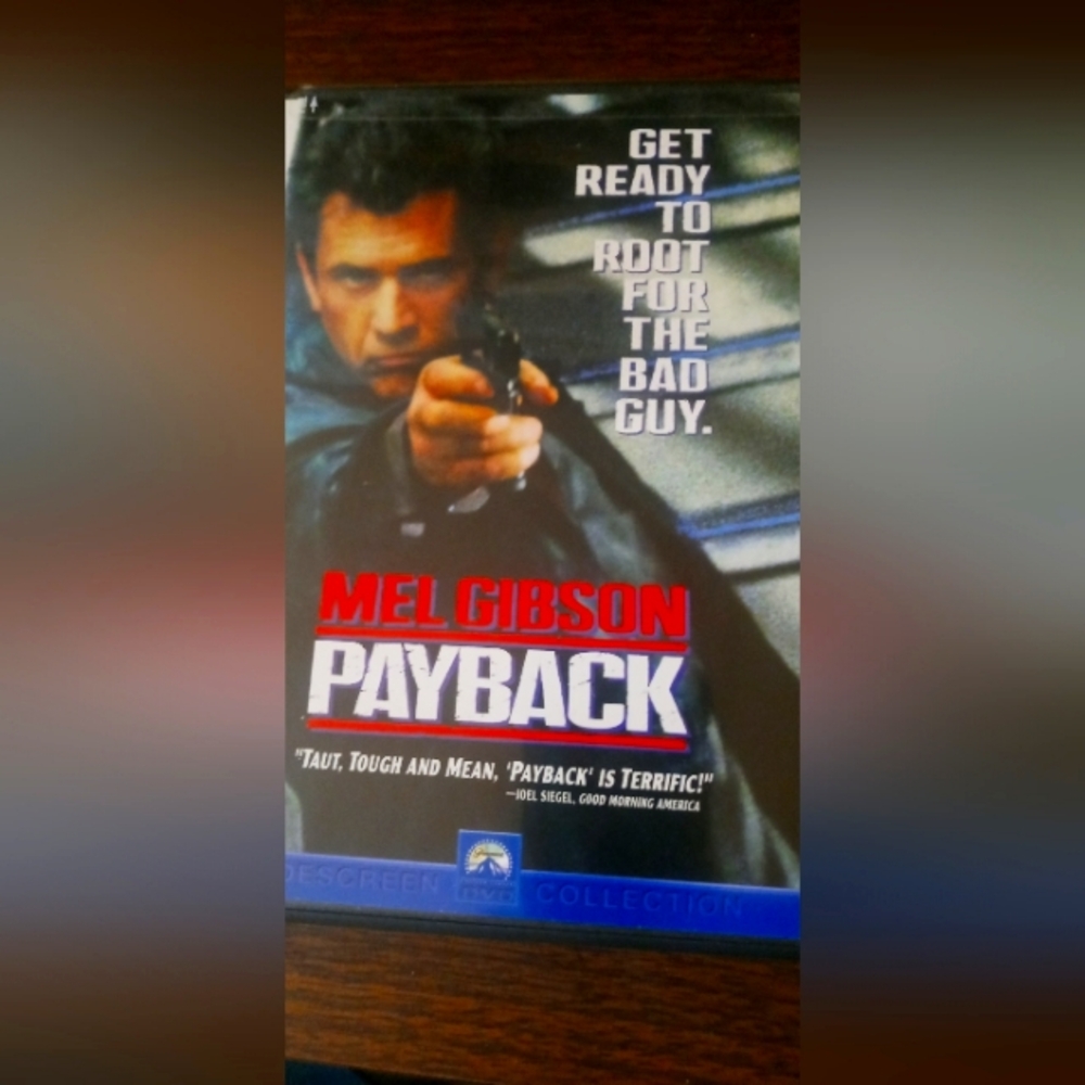 Mel Gibson Payback dvd Cover - Red, White, Blue